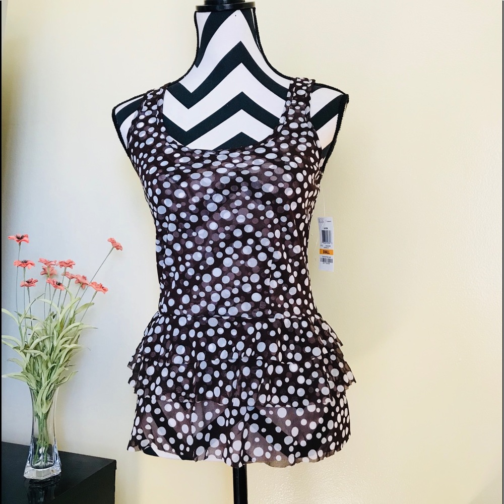 INC International Concepts Polka Dot Nylon Top